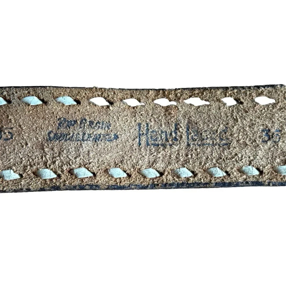 Southwest Clothiers, Inc. Leather Raw Grain Saddle Leather Belt SZ 36 Hand Laced